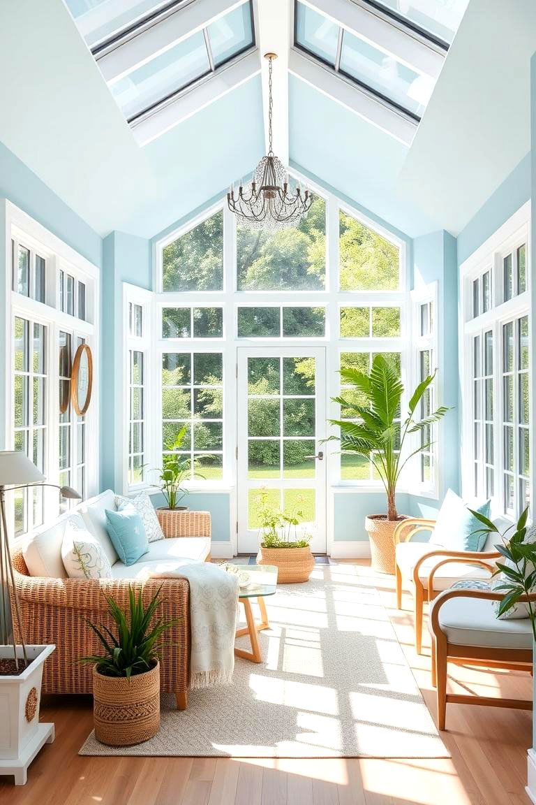 Inviting Sky Blue Lightness - 24 Sunroom Color Ideas
