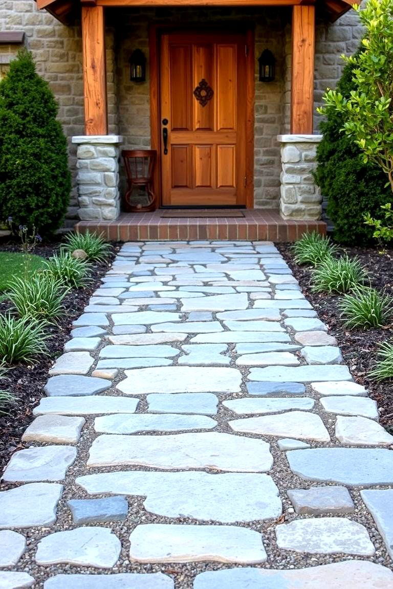 Inviting Stone Pathways - 24 Rustic Front Porch Ideas