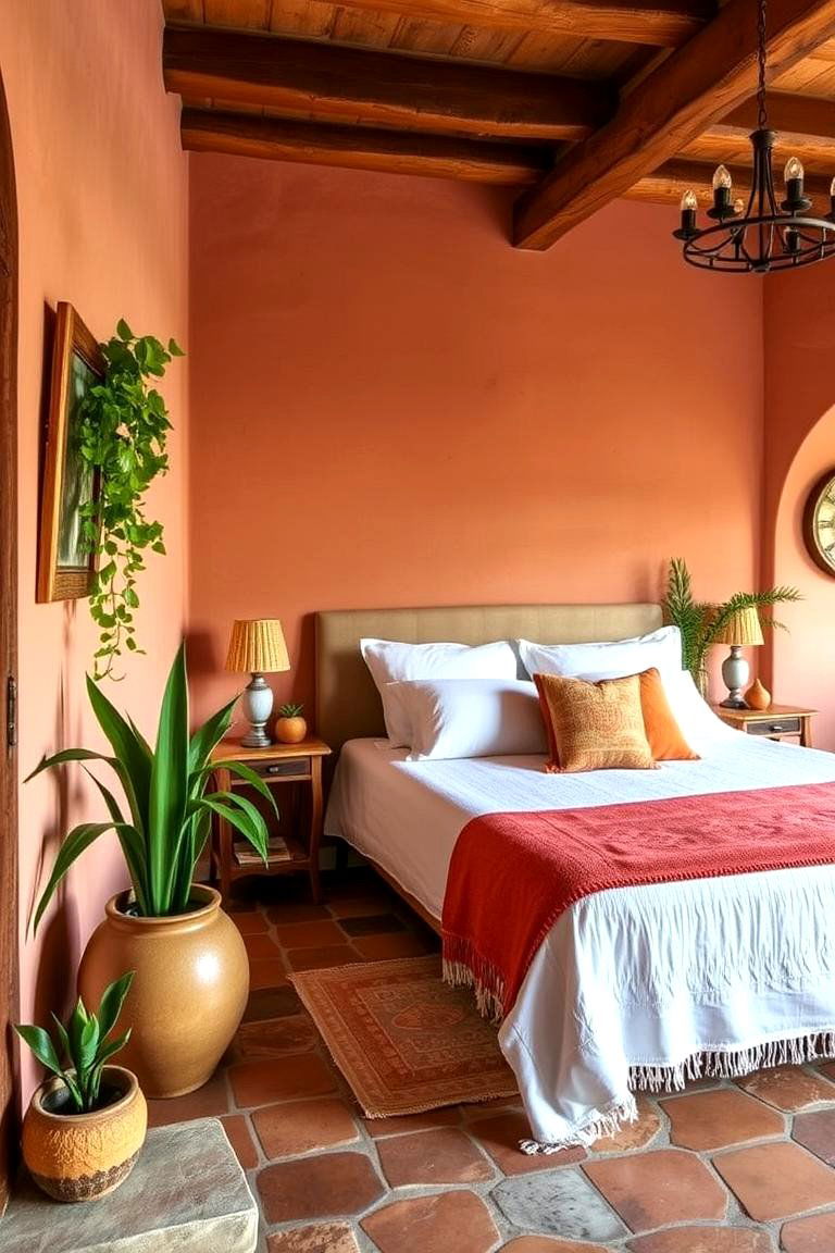 Inviting Terra cotta Touches - 24 Green and Brown Bedroom Ideas