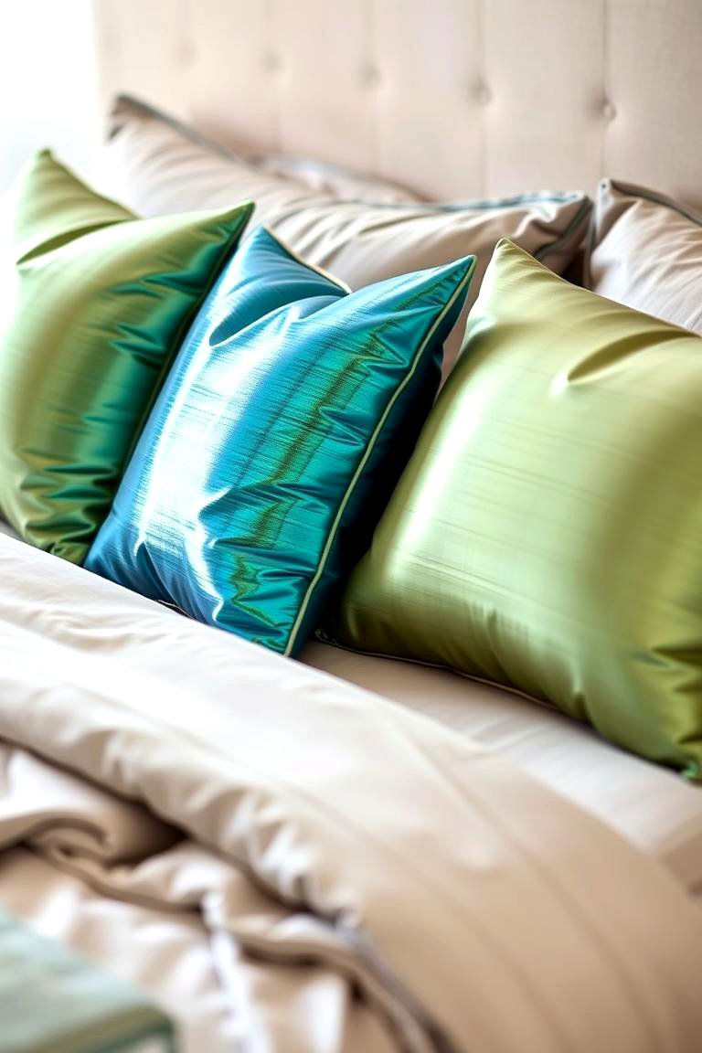 Iridescent Fabric Accents - 24 Mermaid Bedroom Ideas