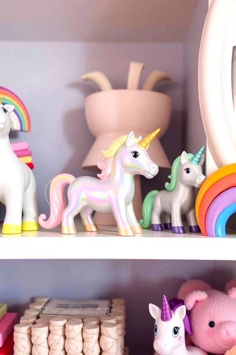 Iridescent Toy Display - 24 Unicorn Bedroom Ideas
