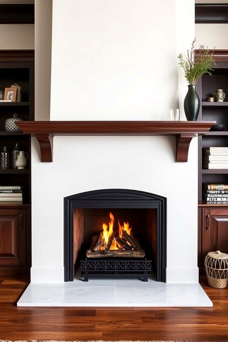 Iron Accented Hearth Feature - 24 Craftsman-style Fireplace Ideas