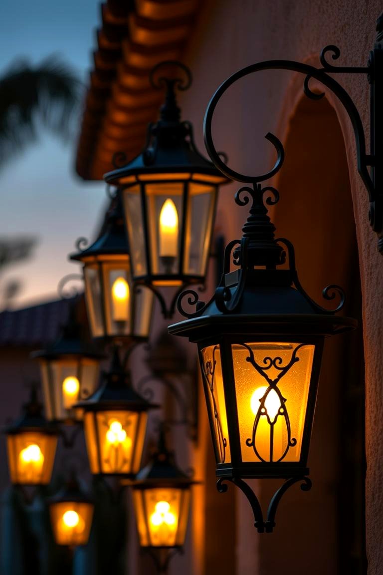 Iron Lantern Lighting - 24 spanish style home exterior ideas