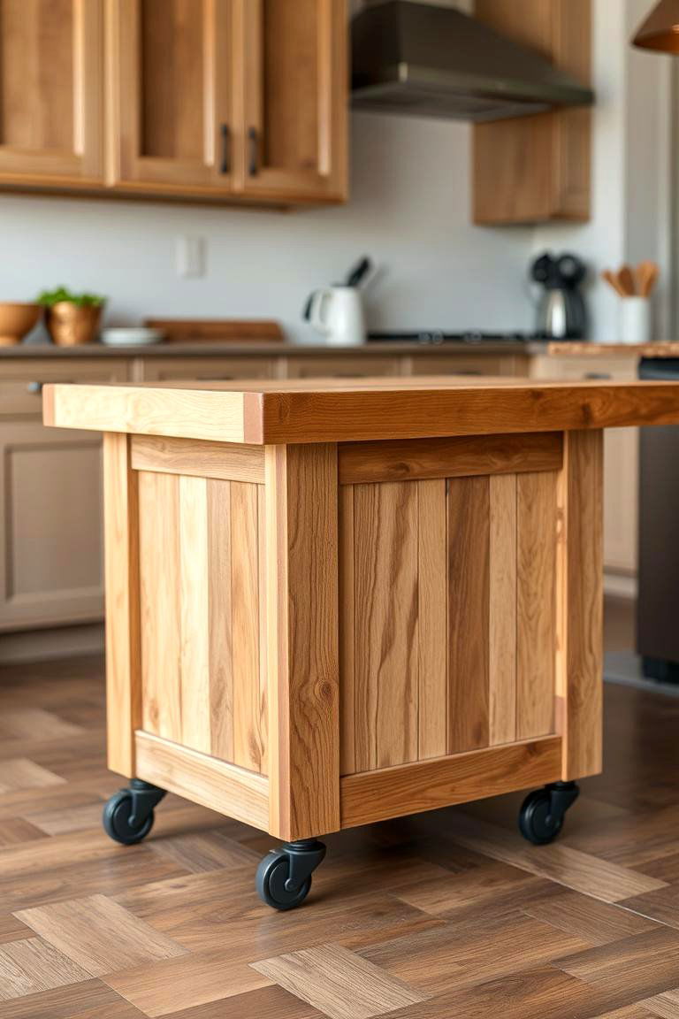 Island on Wheels - 24 Rustic Kitchen Island Ideas