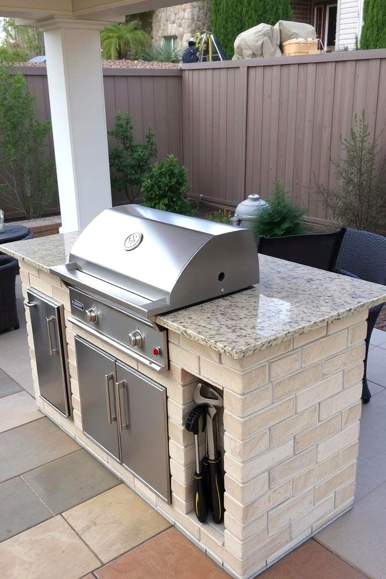 Island with Built in Grill - 24 Outdoor Kitchen Island Ideas