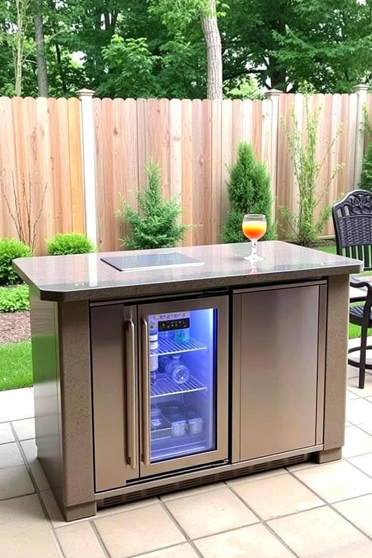 Island with Refrigerator - 24 Outdoor Kitchen Island Ideas