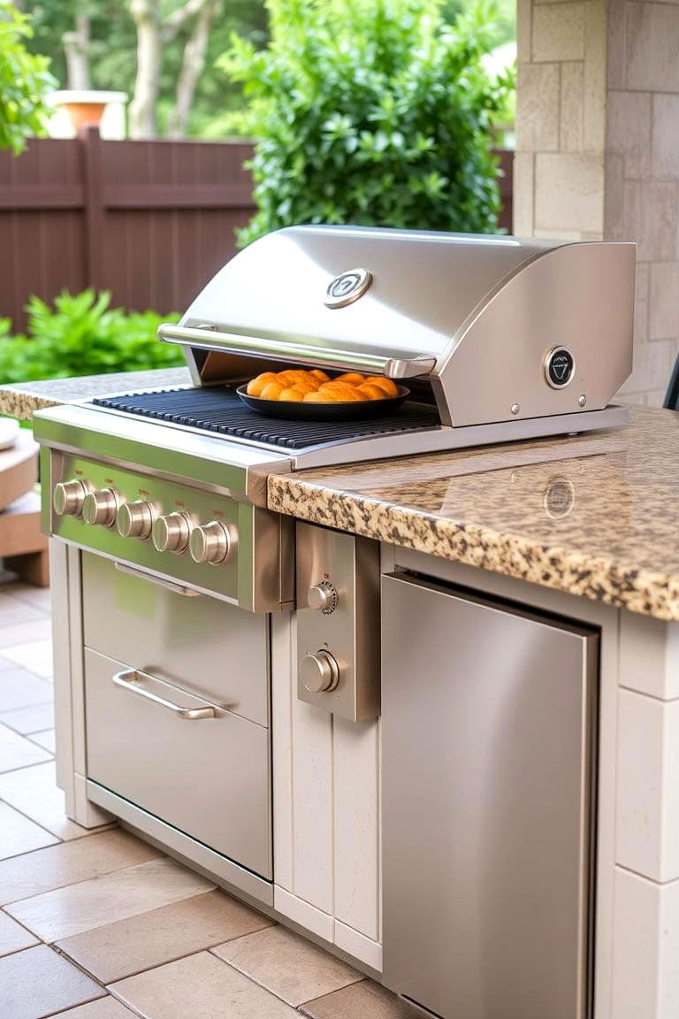 Island with Side Burner - 24 Outdoor Kitchen Island Ideas