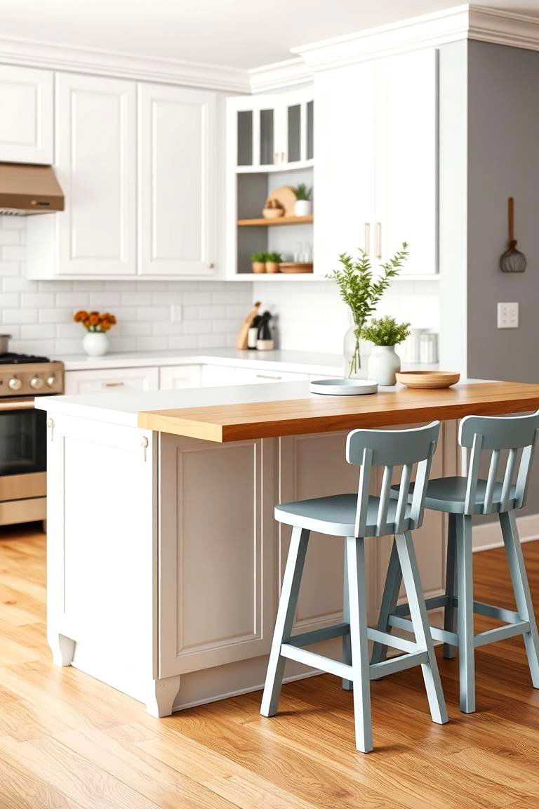 Island with a Breakfast Bar on One Side - 24 Kitchen Island Ideas With Seating