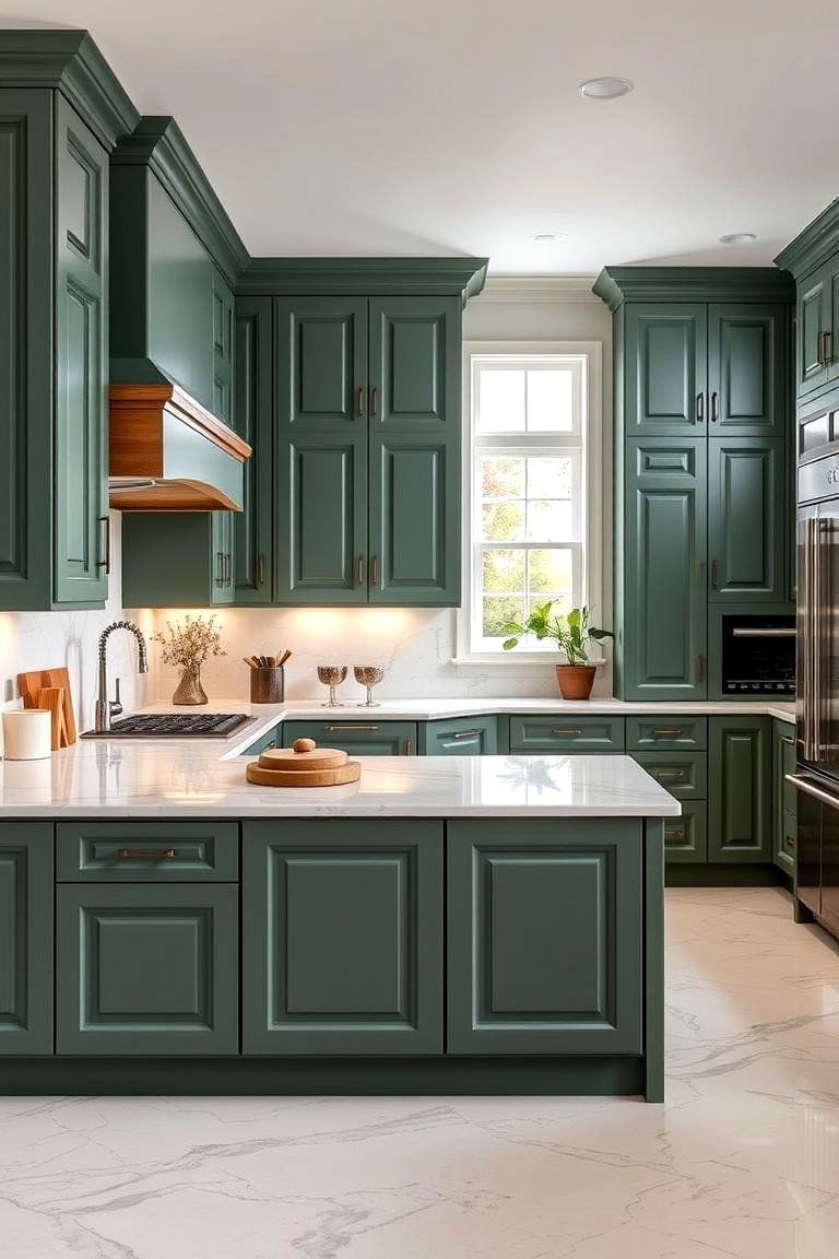 Jade Green Cabinets for a Rich Timeless Style - 24 Green Kitchen Cabinet Ideas