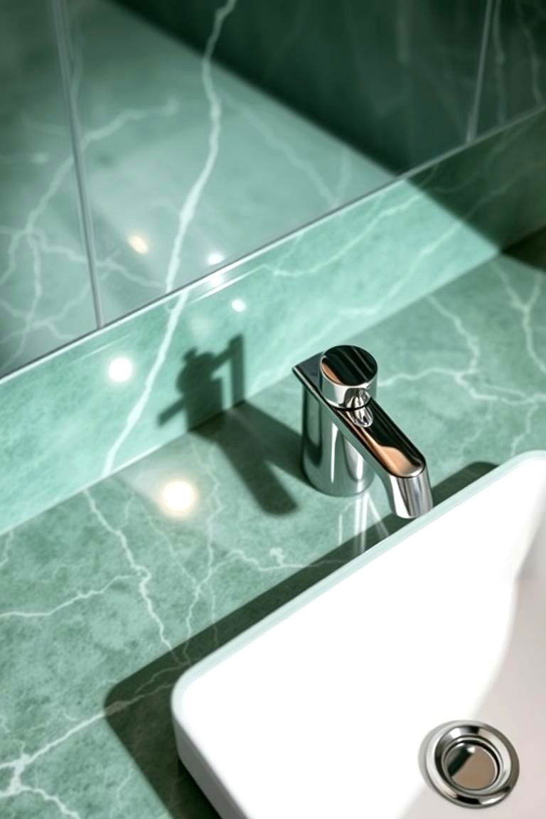 Jade Green Countertop - 24 Green Bathroom Ideas