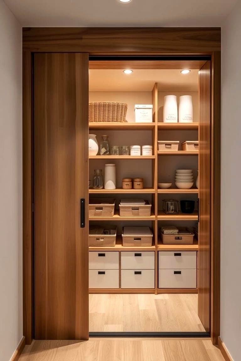 Japanese Inspired Pantry Storage - 24 Japandi Kitchen Ideas