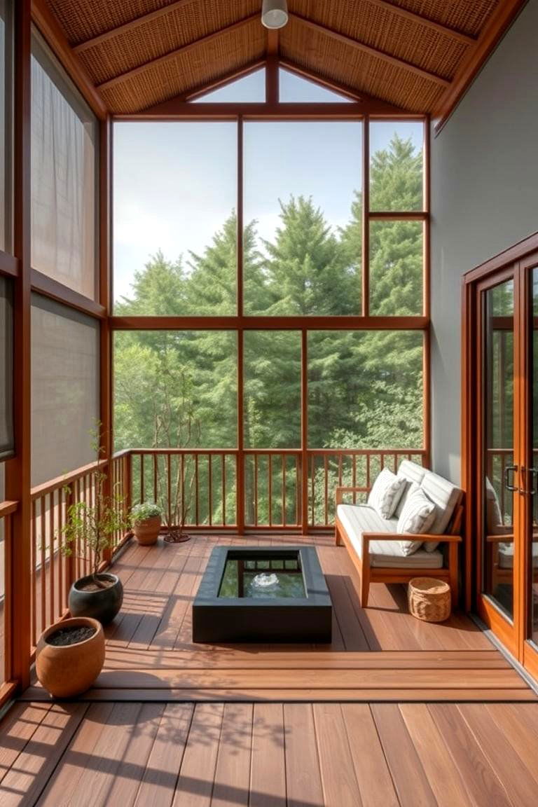 Japanese Inspired Screened in Deck - 24 Screened-in Deck Ideas