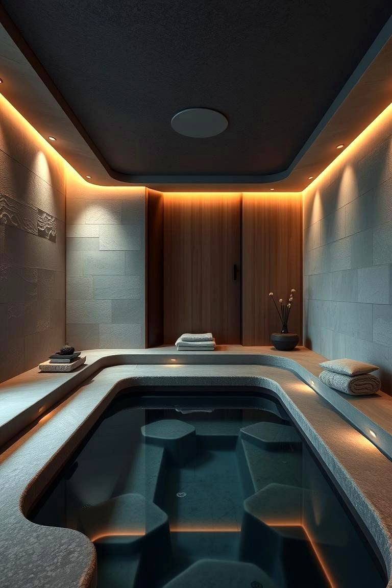 Japanese Onsen Inspired Sauna - 24 Sauna Room Design Ideas