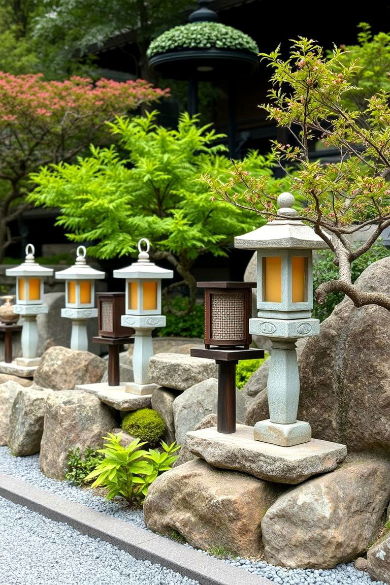 Japanese Rock Lantern Garden - 24 Japanese Garden Ideas