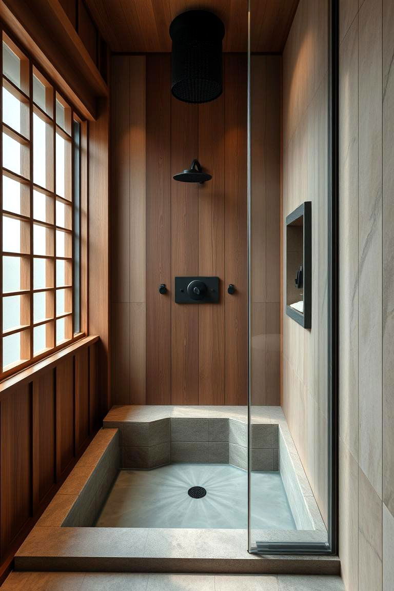 Japanese Style Soaking Shower - 24 Bathroom Shower Ideas
