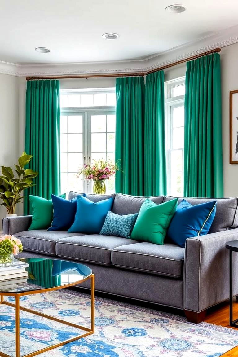 Jewel Toned Delight - 24 Grey Couch Living Room Ideas