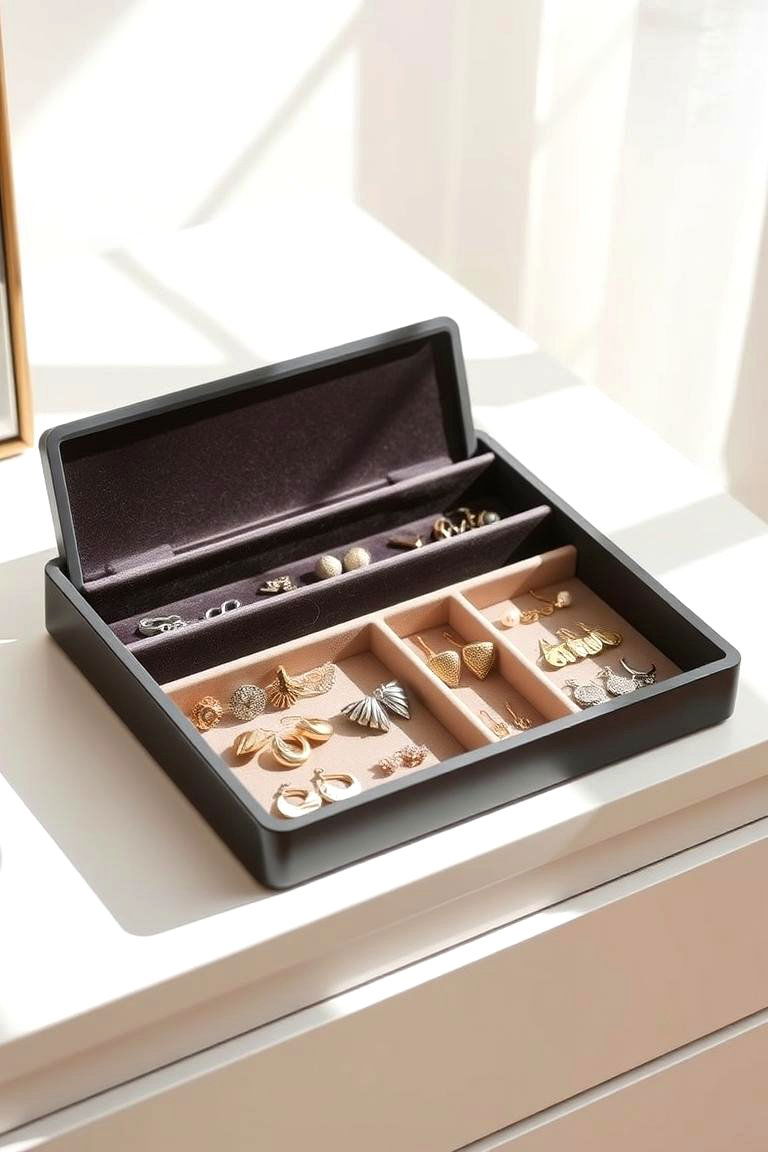 Jewelry Organizer Tray - 24 Earring Storage Ideas