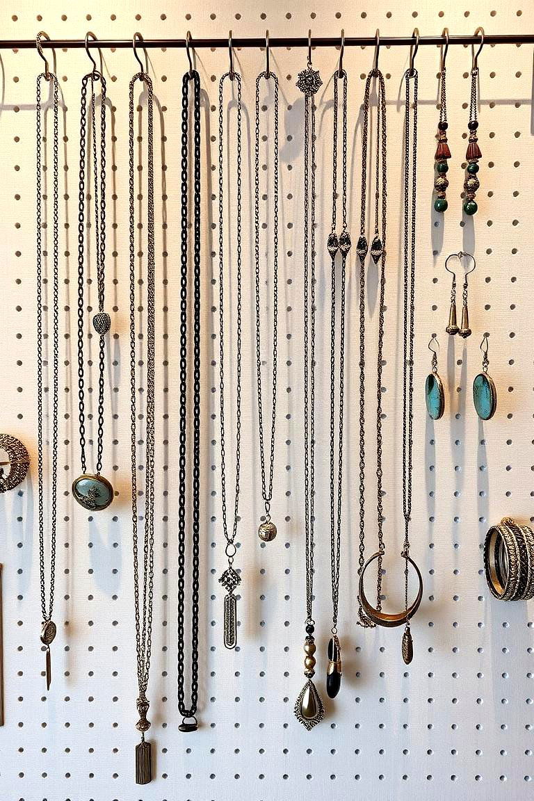 Jewelry and Accessory Holder - 24 Pegboard Ideas