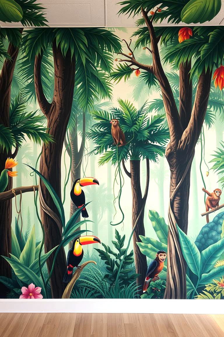 Jungle Vibes - 24 Bathroom Mural Ideas