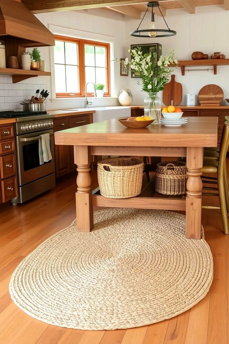 Jute or Natural Fiber Rug - 24 Kitchen Rug Ideas