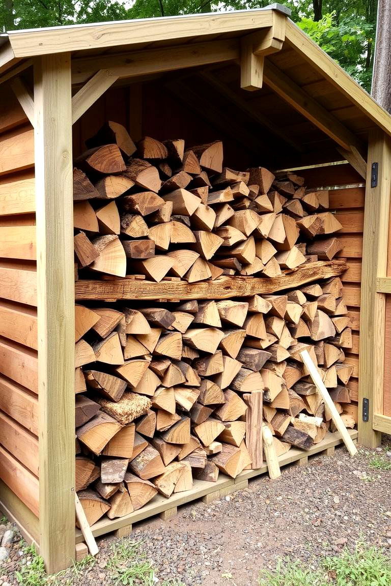 Keep Firewood Dry in a Practical Storage Shed - 24 Garden Shed Ideas