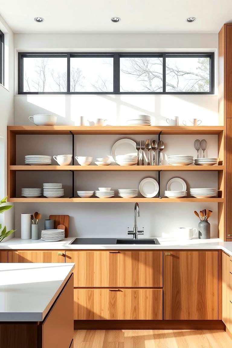 Keep It Simple with Open Shelving - 24 Minimalist Kitchen Ideas