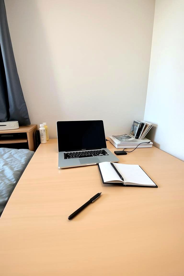 Keep Surfaces Clear and Organized - 24 Minimalist Dorm Room Ideas