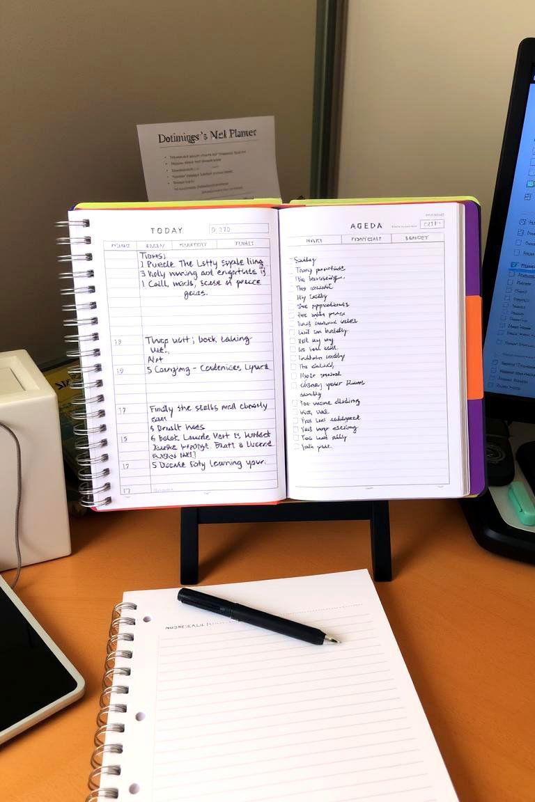Keep a Daily Planner Visible - 24 Desk Organization Ideas