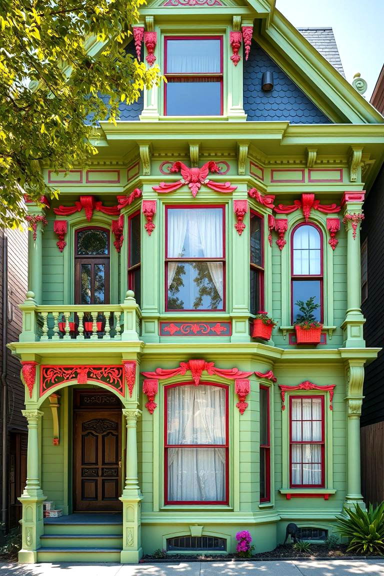 Kelly Kaleidoscope - 24 Green Victorian House Colors