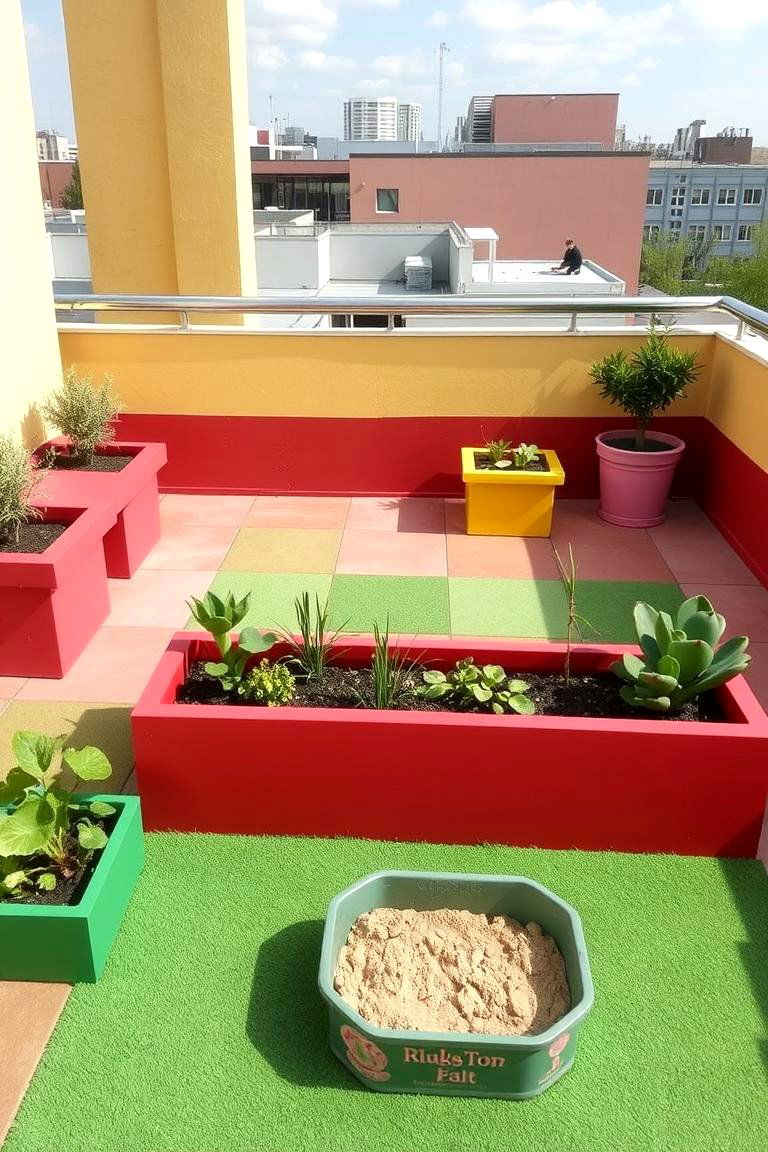 Kids Play Area with Green Elements - 24 Rooftop Garden Ideas
