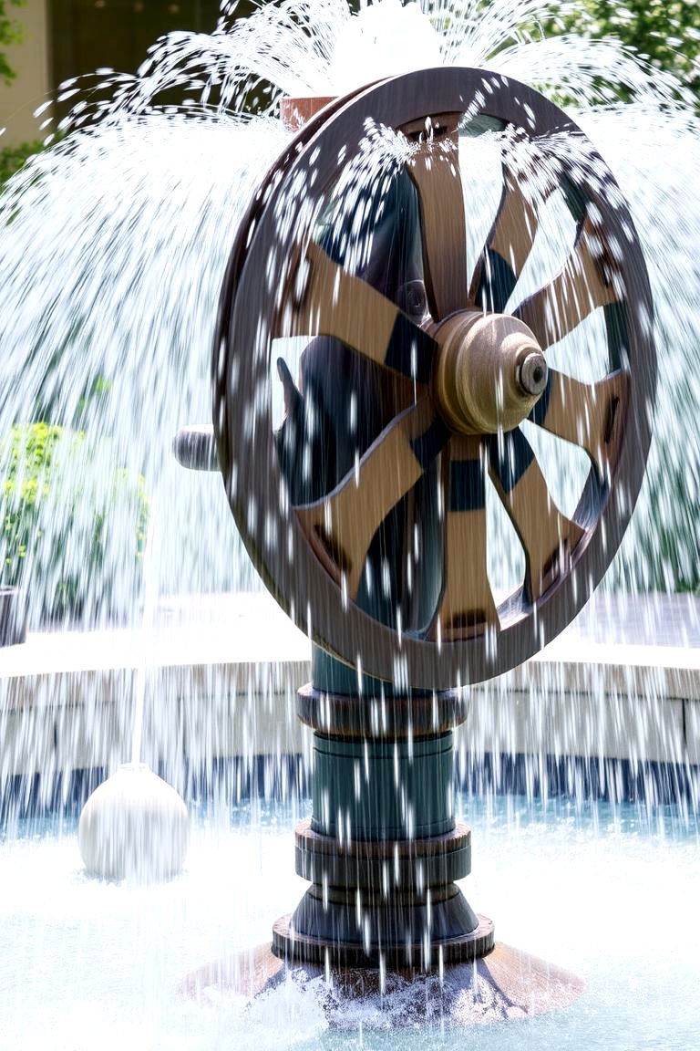 Kinetic Water Fountain - 24 Backyard Fountain Ideas