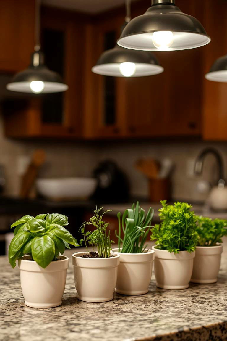 Kitchen Countertop Herb Pots - 24 Potted Plant Arrangement Ideas