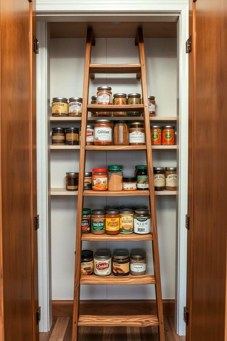 Kitchen Pantry Ladder Shelves - 24 Ladder Storage Ideas