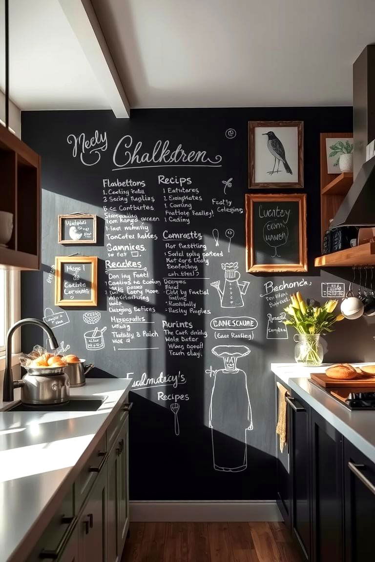 Kitchen Recipe Chalkboard Wall - 24 Chalkboard Wall Ideas