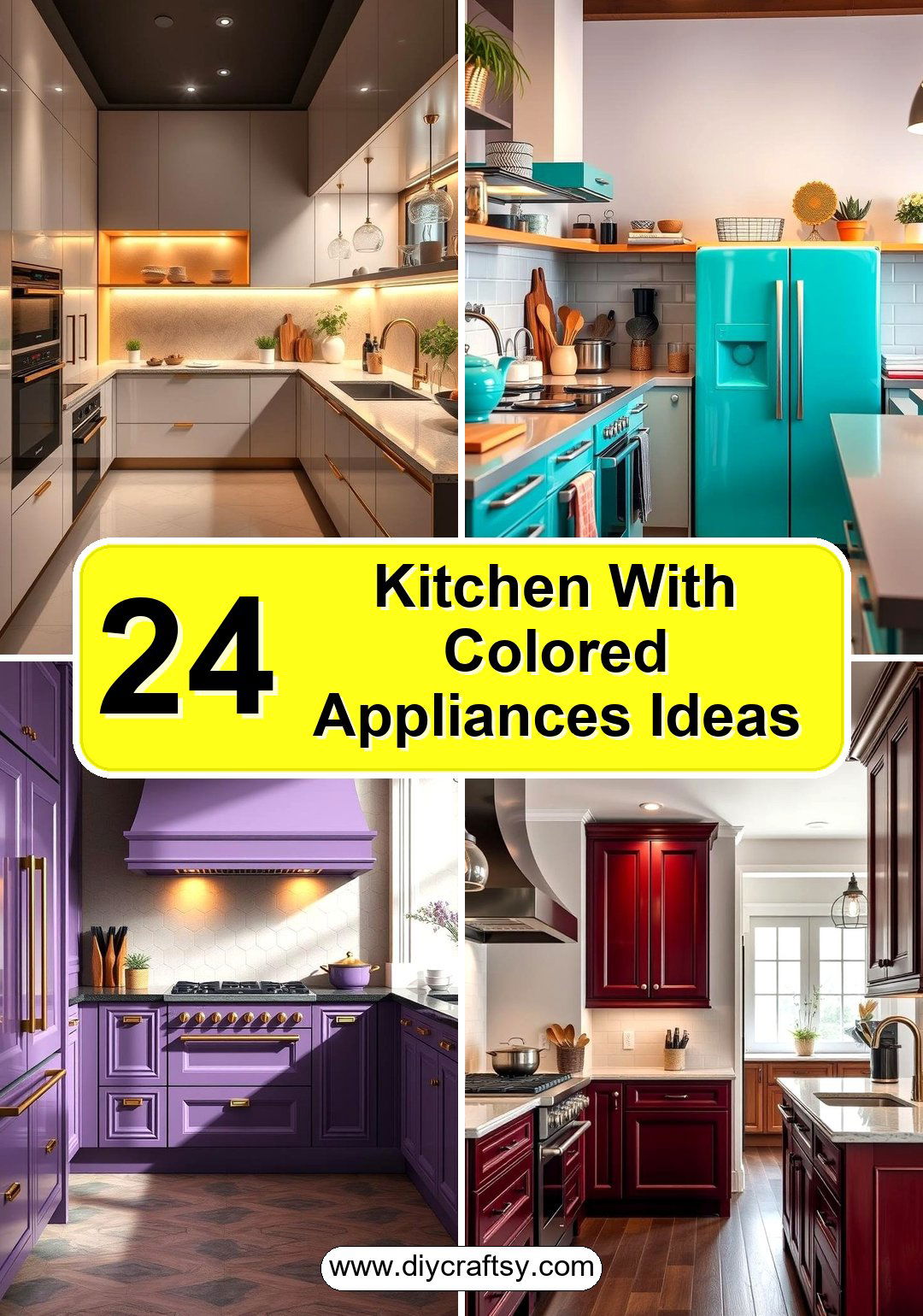 Kitchen With Colored Appliances Ideas