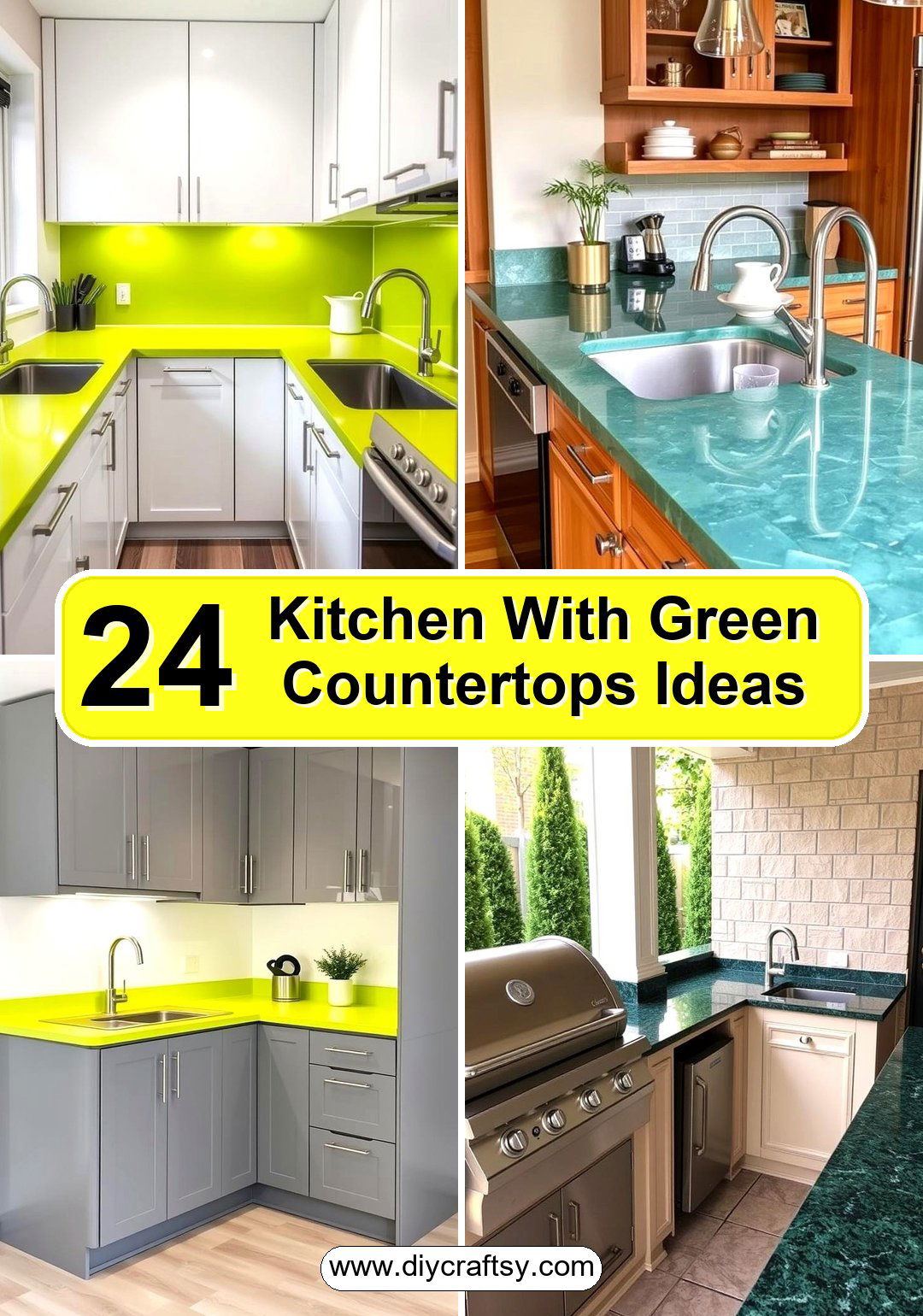 Kitchen With Green Countertops Ideas