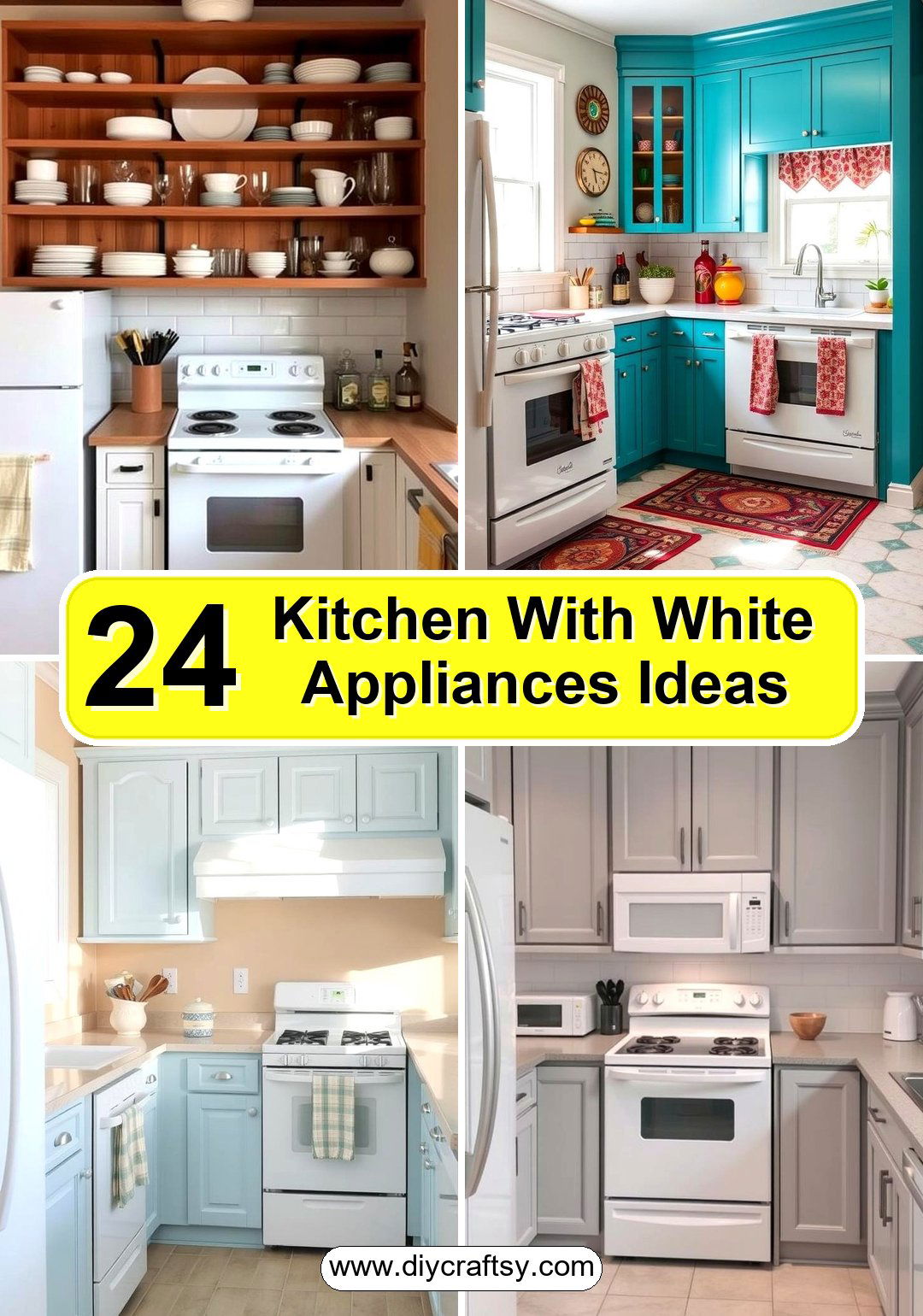 Kitchen With White Appliances Ideas