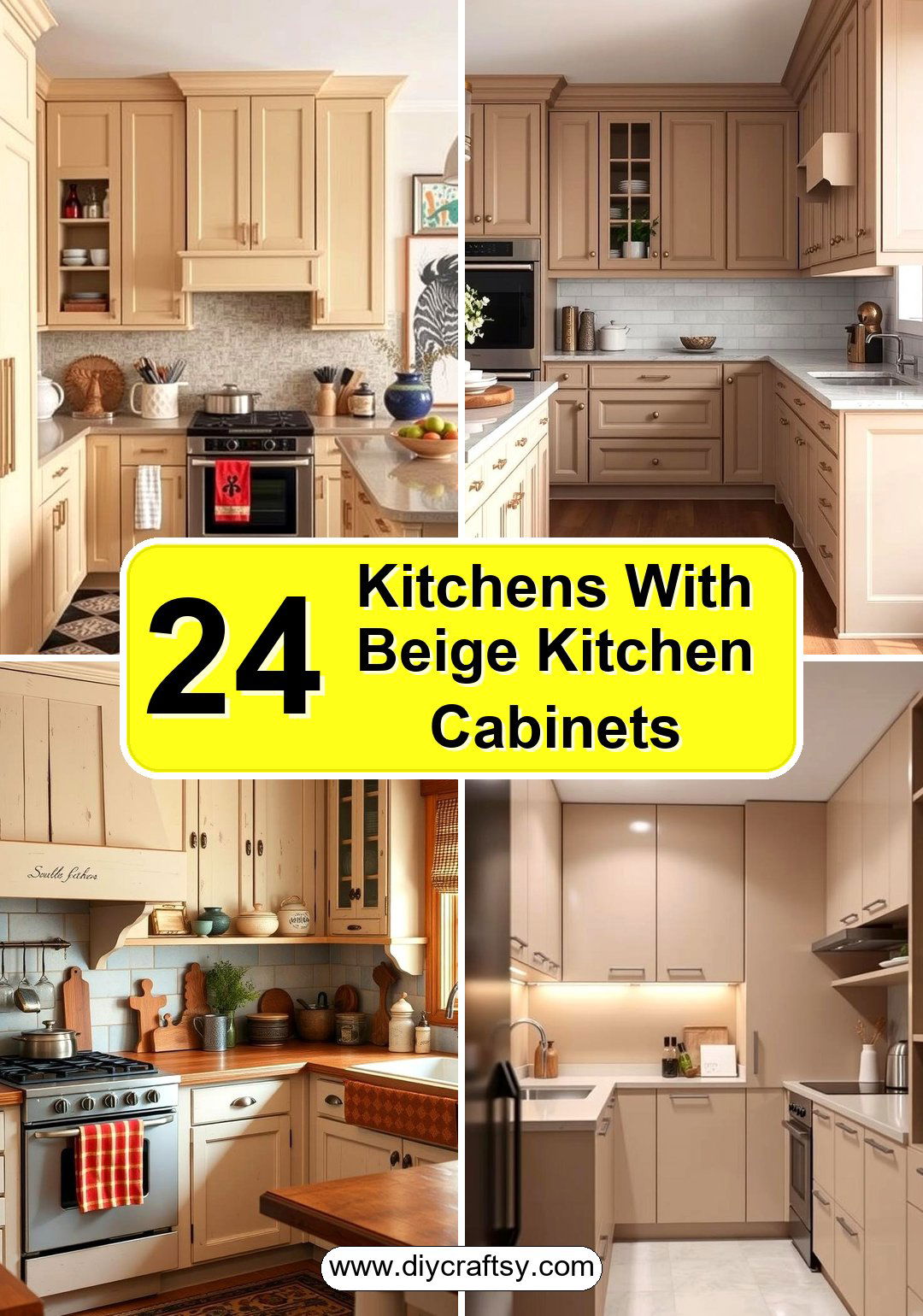 Kitchens With Beige Kitchen Cabinets