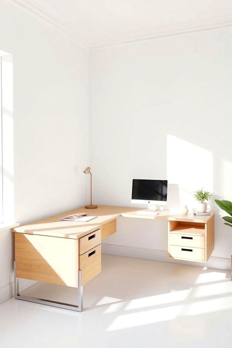 L Shaped Floating Desk - 24 Floating Desk Ideas