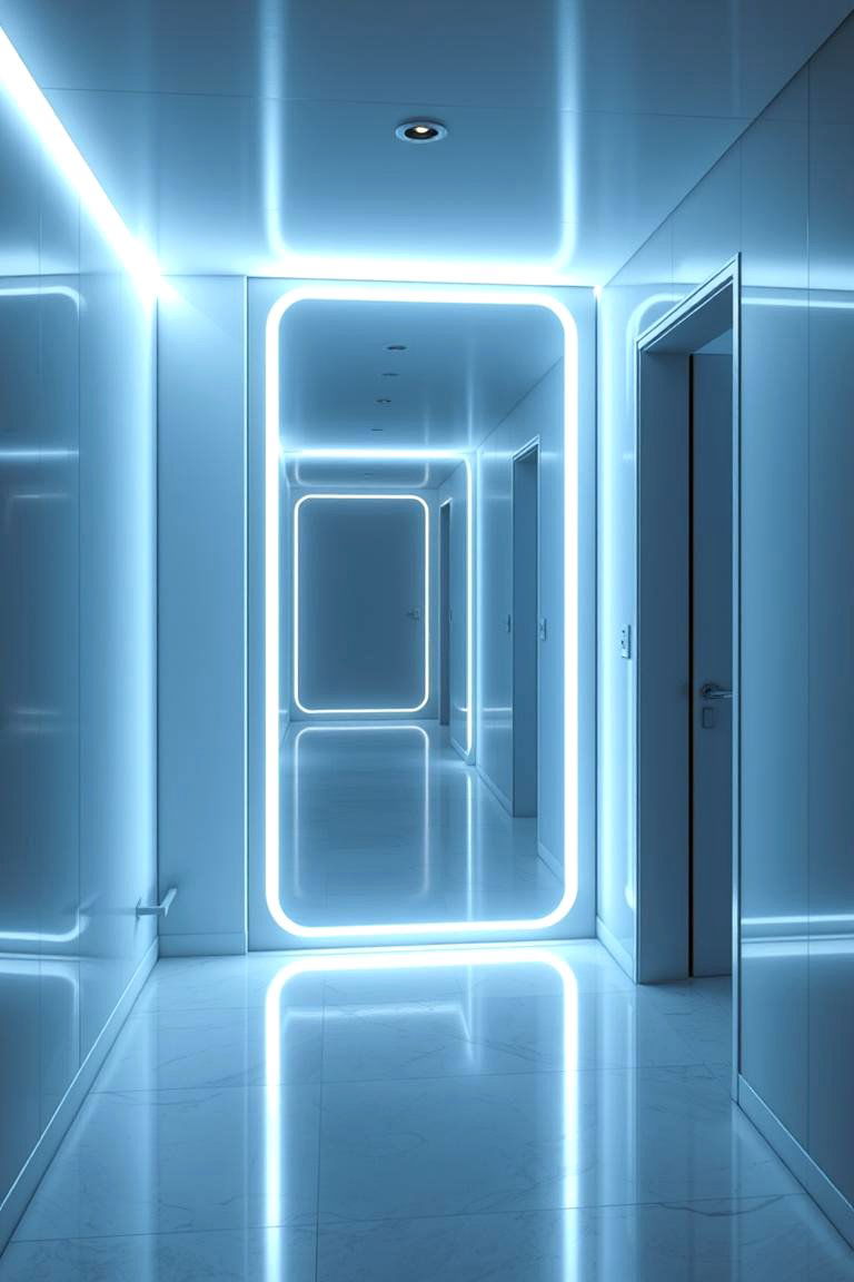 LED Backlit Mirror - 24 hallway mirror ideas
