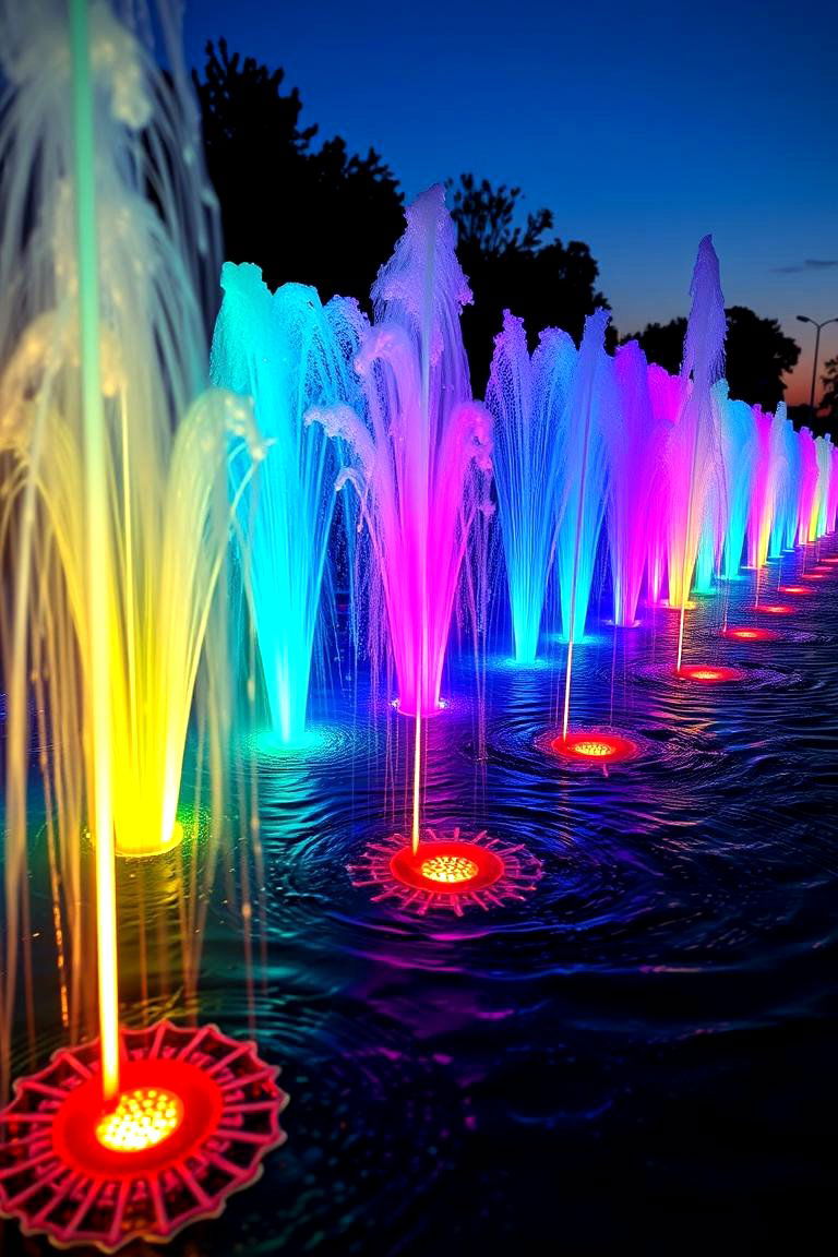 LED Illuminated Night Fountain - 24 Water Feature Ideas