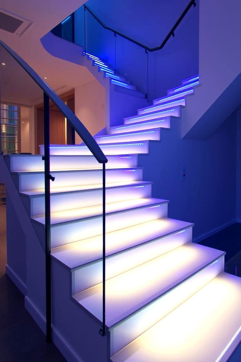 LED Illuminated Staircase - 24 Contemporary Staircase Design Ideas