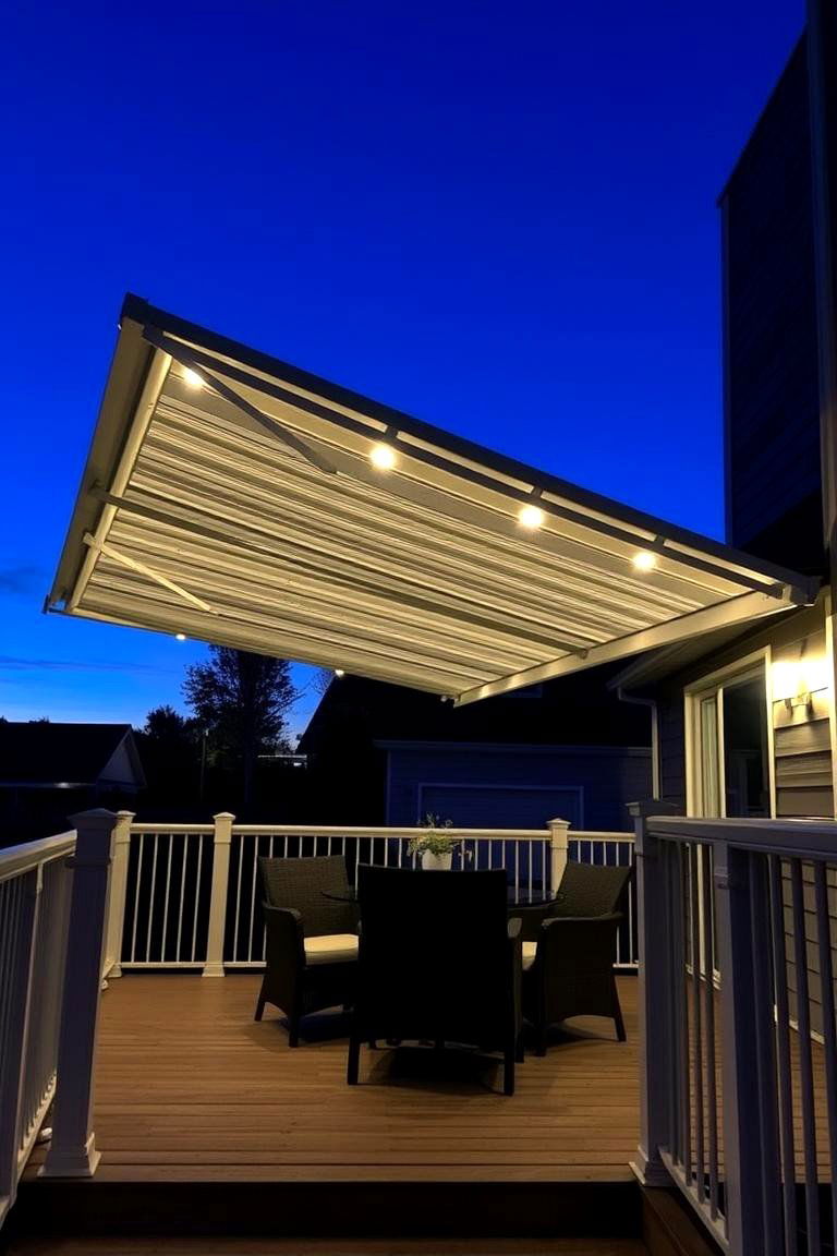 LED Integrated Awning - 24 Deck Awning Ideas