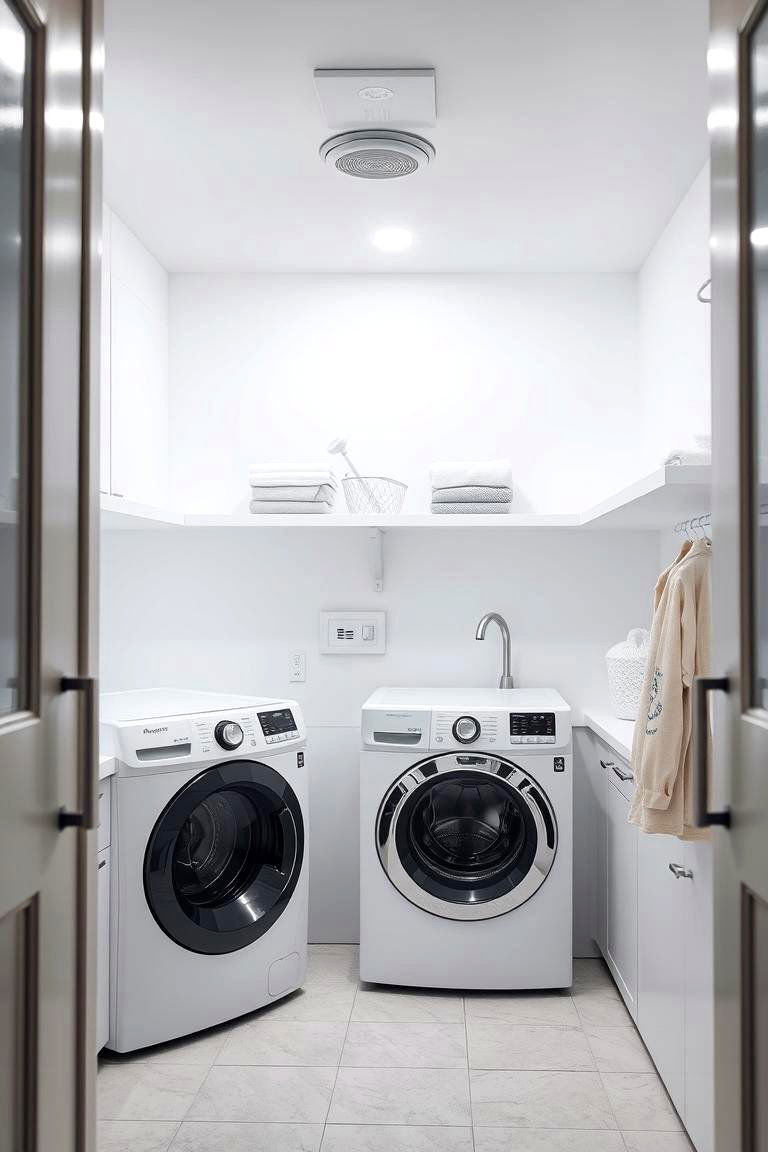 LED Lighting Implementation - 24 Green Laundry Room Ideas