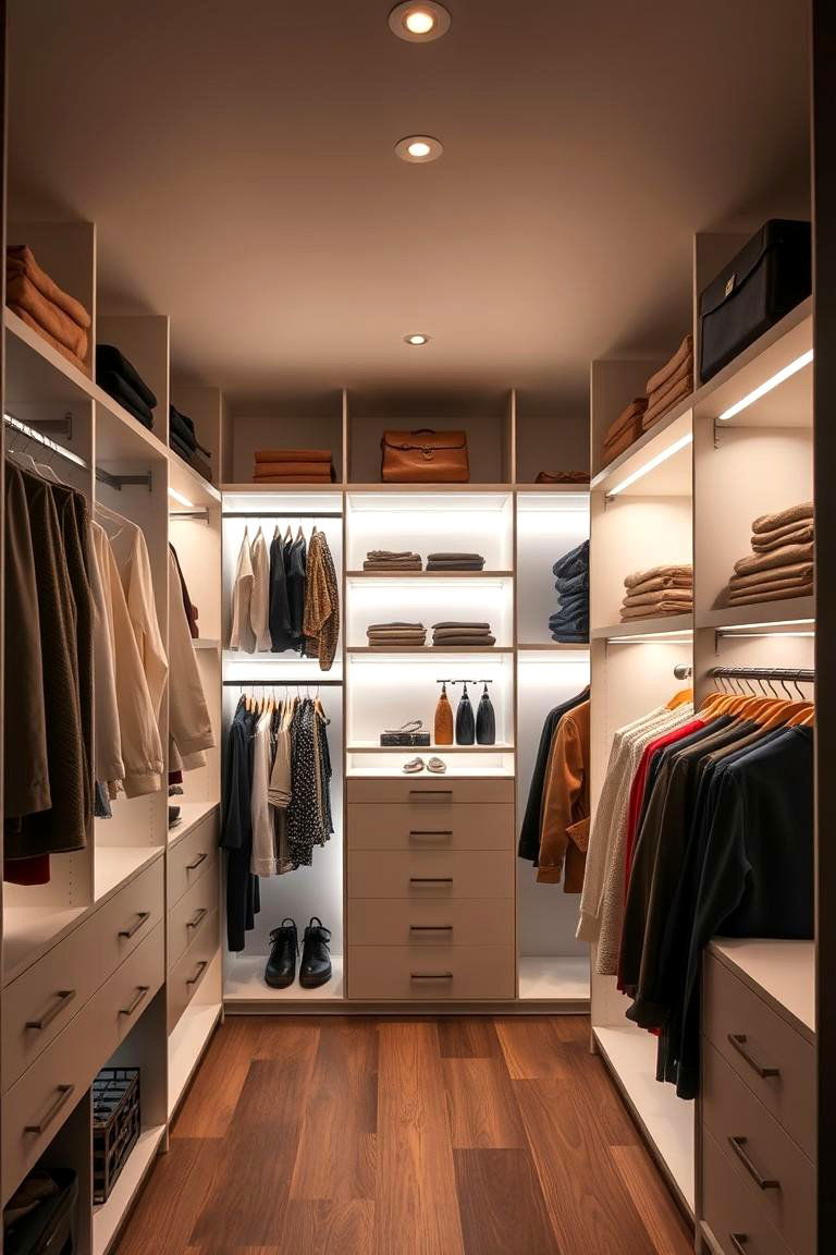 LED Lights in the Closet - 24 Aesthetic Room Ideas With Led Lights