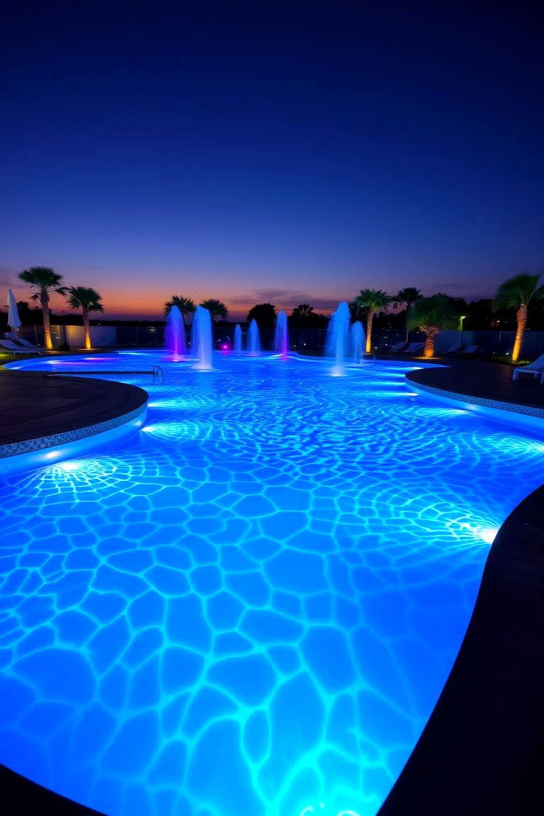 LED Lit Lagoon Pool - 24 Lagoon Pool Design Ideas