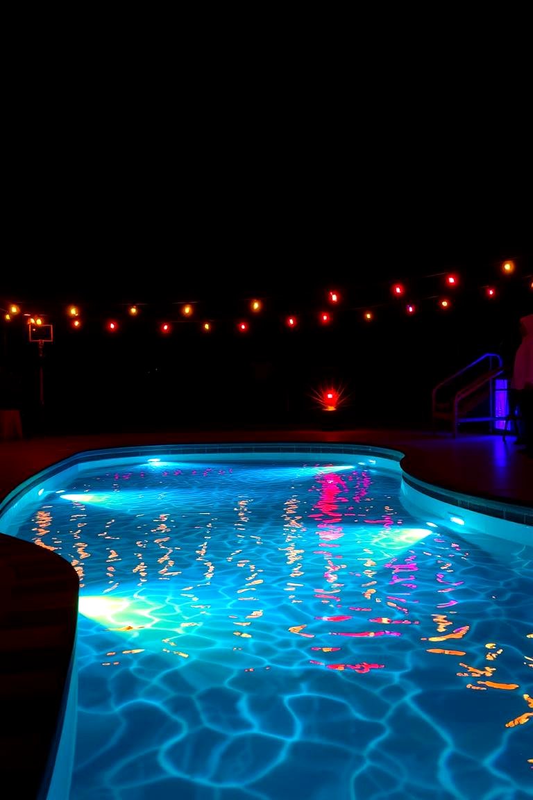 LED Lit Night Swim Experience - 24 Swimming Pool Ideas