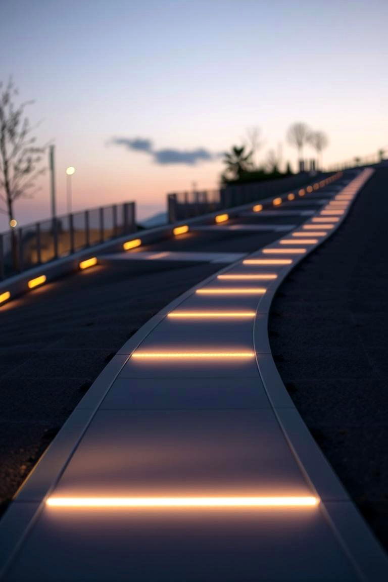 LED Lit Safety Slope - 24 Sloped Walkway Ideas