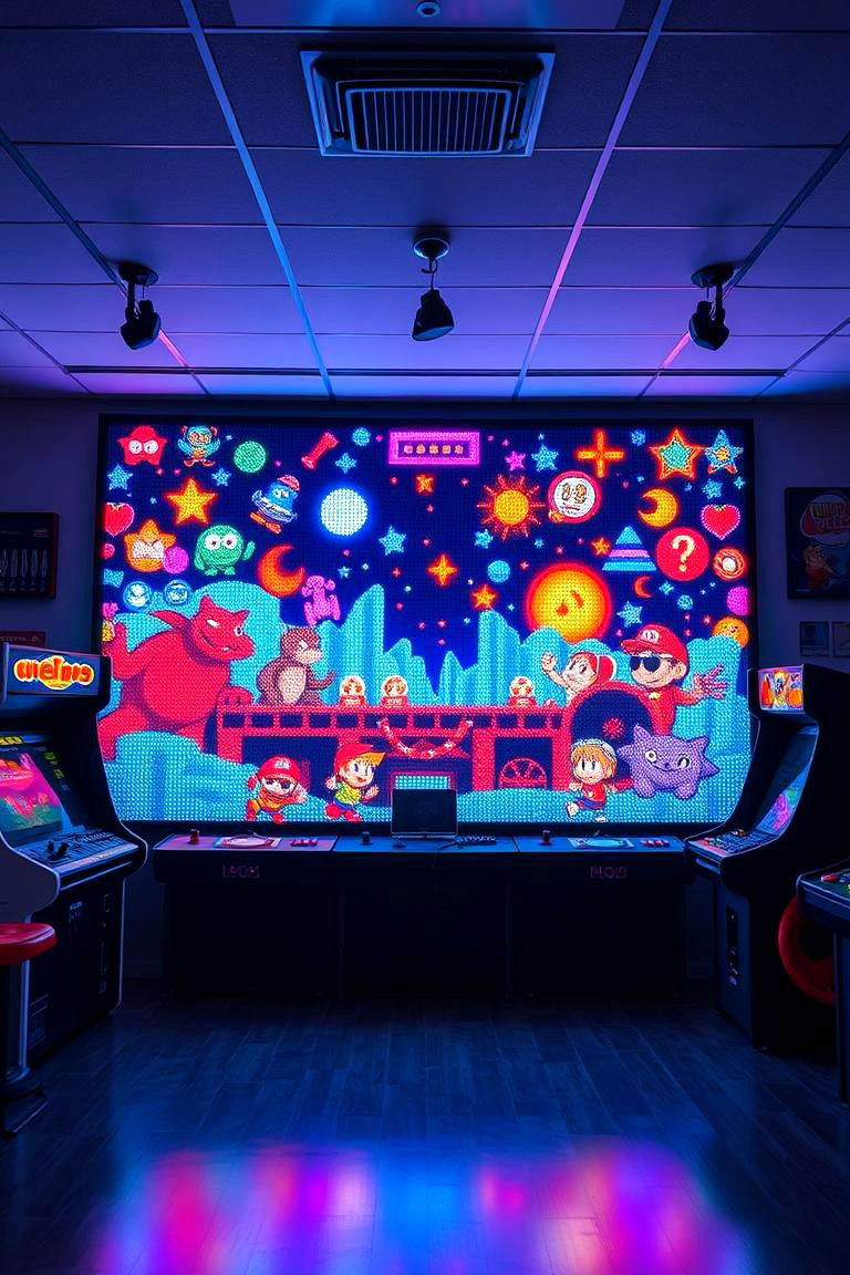 LED Pixel Art Displays - 24 Arcade Room Ideas