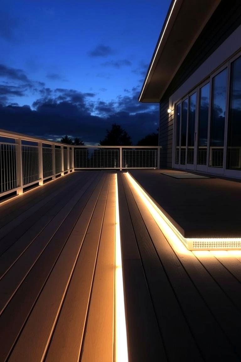LED Strip Lighting Along Edges - 24 Deck Lighting Ideas